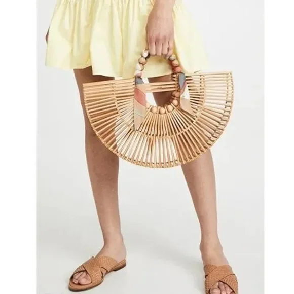 cult gaia Bags Cult Gaia Tan Gaias Scarf Fan Ark Bag Poshmark